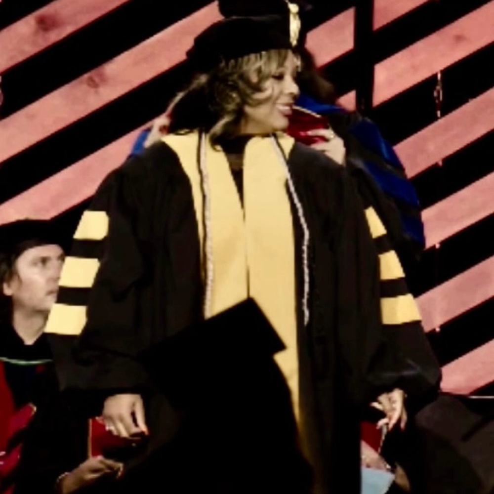 Capella University Psych Doctoral Cap/Gown/hood. Worn 4 an hour 4 ceremony.